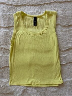 bobi Lemon Yellow Ribbed Tank